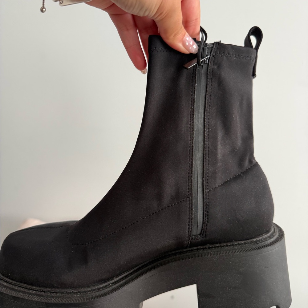 Zara Black Chunky Ankle Boots